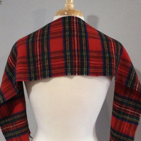 Burberrys of London Plaid Cashmere Wool Fringe Scarf Vintage - Picture 7 of 11